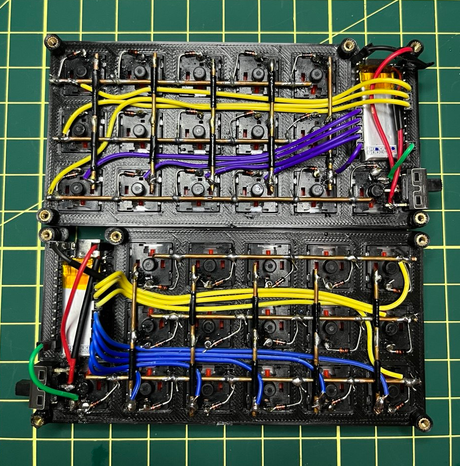 Parte interna do teclado